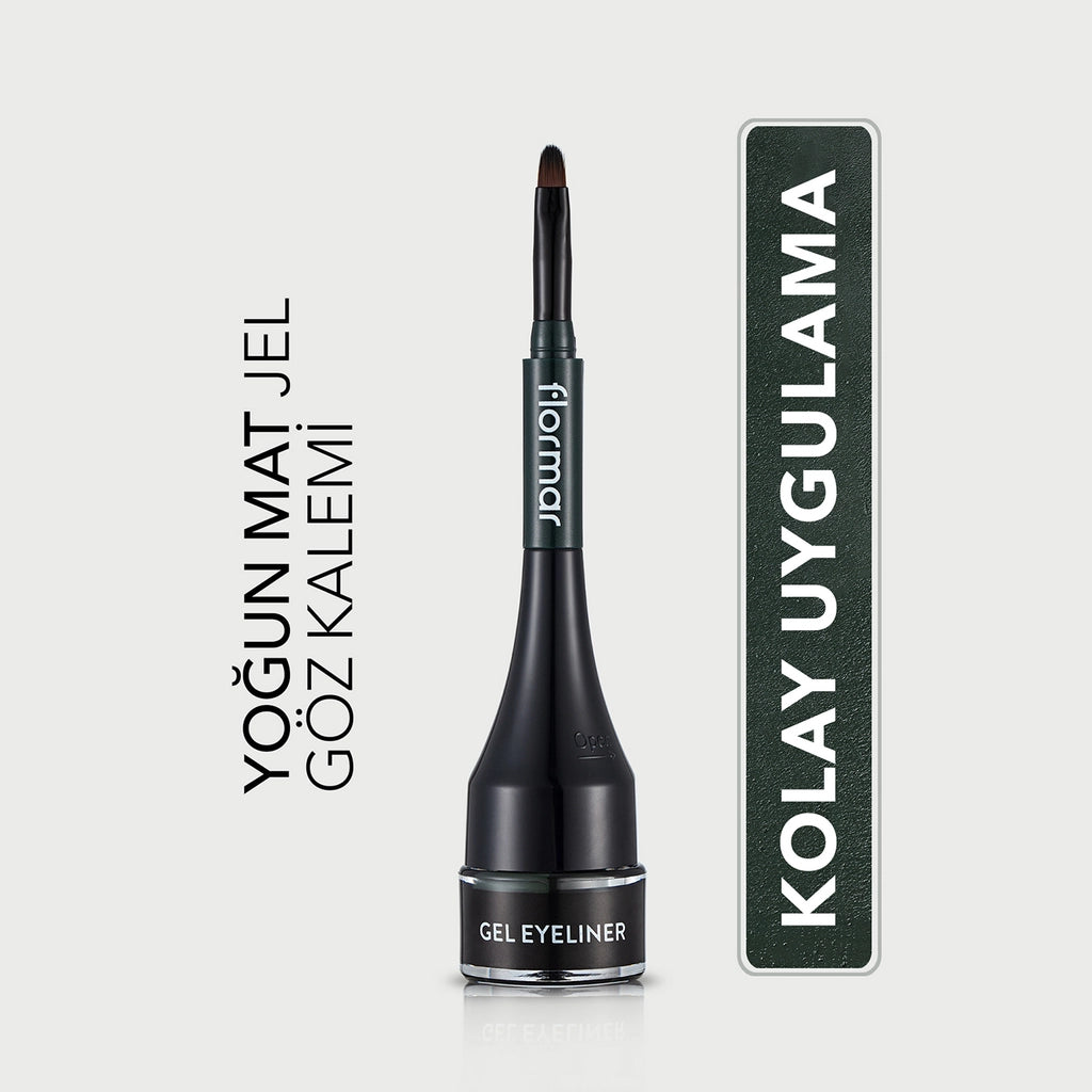 Flormar Intensely Pigmented Matte Finish Self-Brush Gel Eyeliner