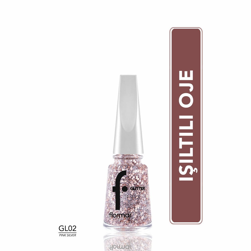 Flormar Glitter Translucent Glitter Nail Polish GL40 Golden Orchid
