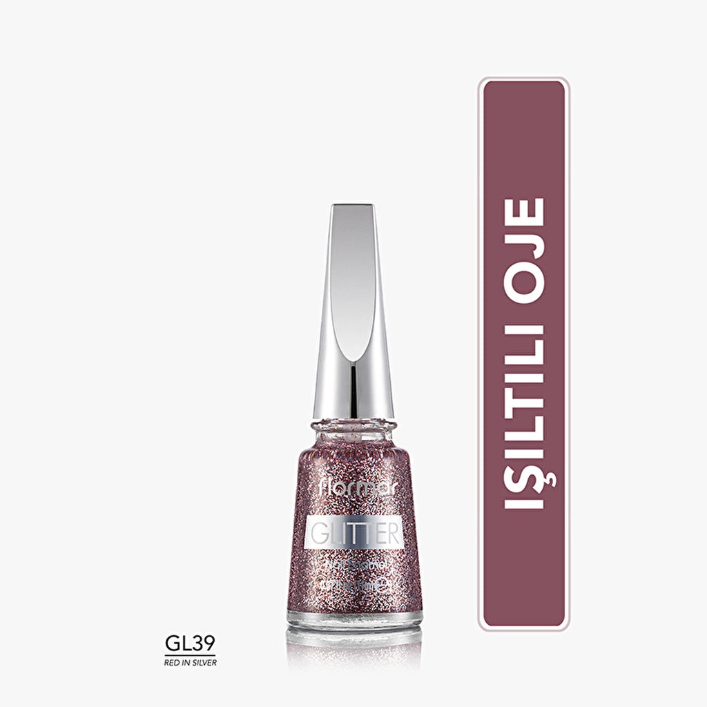 Flormar Glitter Translucent Glitter Nail Polish GL40 Golden Orchid