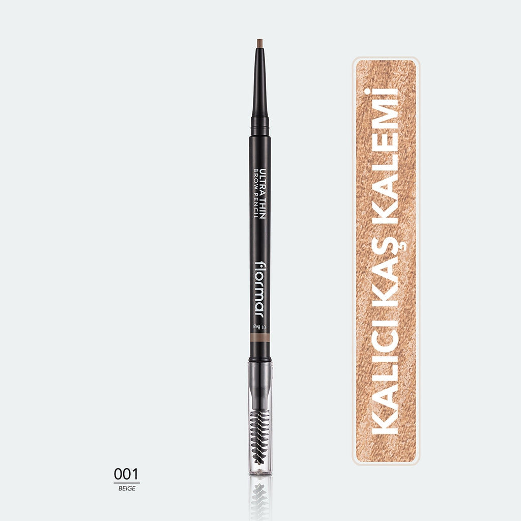 Flormar Ultra Thin Eyebrow Pencil with Fine Tip and Bristle Brush 0