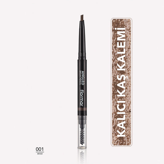 Flormar Angled Eyebrow Pencil with Angled Tip and Bristle Brush 0