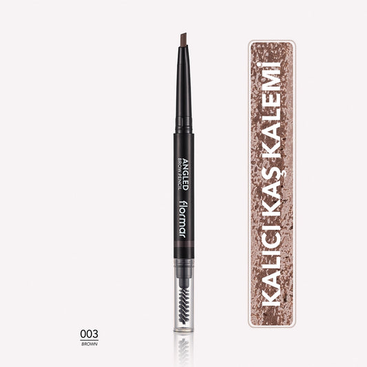 Flormar Angled Eyebrow Pencil with Angled Tip and Bristle Brush 0