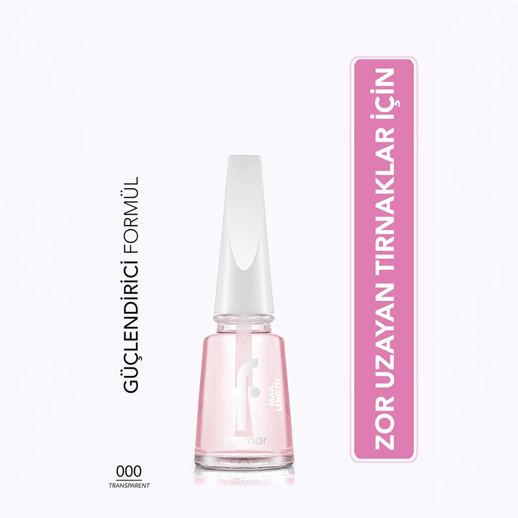 Flormar Max Length Extension Nail Polish Base 000 Transparent