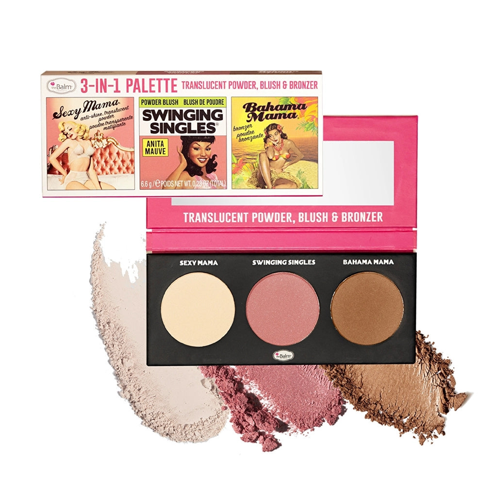 theBalm Powder Trio Face Palette Hot Mama, Bahama Mama, Mary-Lou Manizer