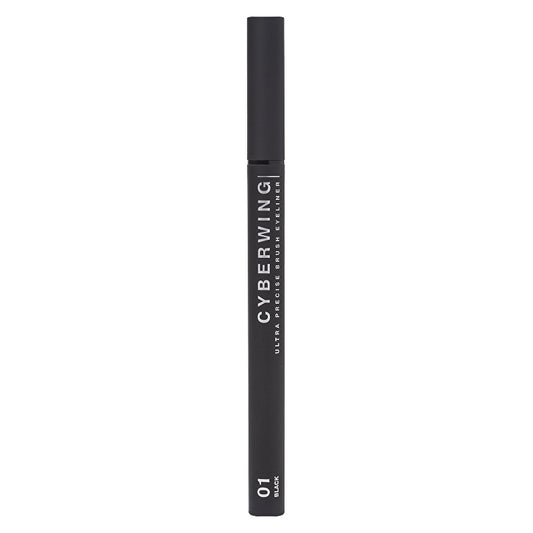 Influence Beauty Eyeliner with Brush Cyberwing 01 Jet Black - Precision Brush Eyeliner for Sharp Lines