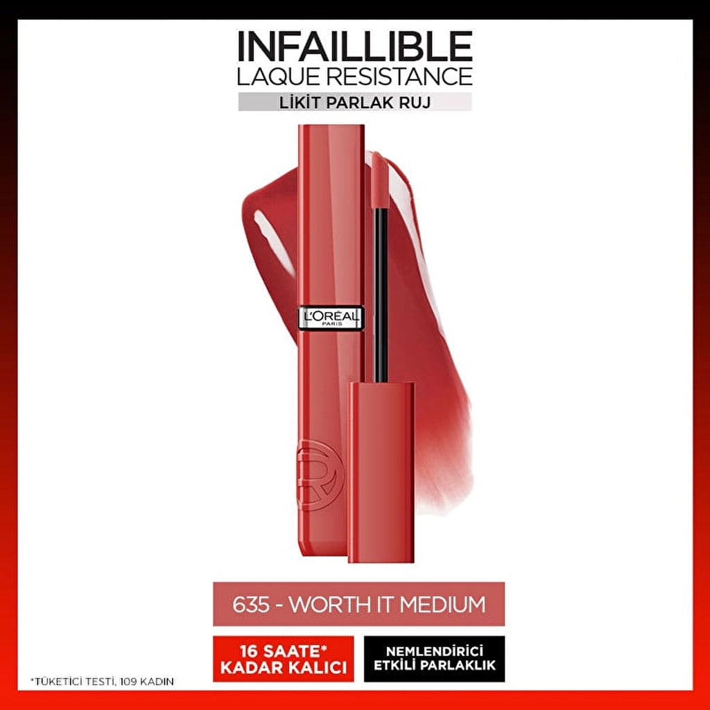 Loreal Paris Infaillible Laque Resistance Liquid Shiny Lipstick