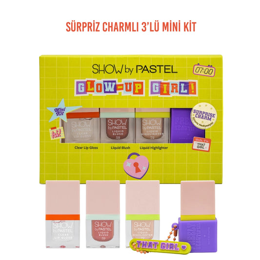 Show by Pastel Glow Up Girl Mini Makeup Set That Girl (Lip Gloss + Blush + Highlighter)