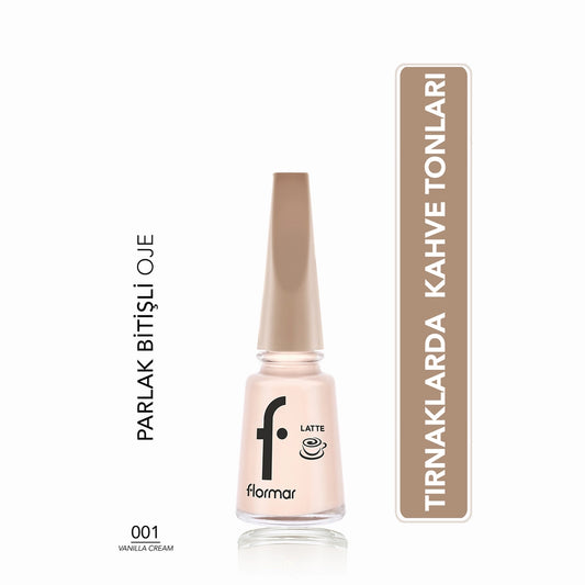 Flormar Brown Tone Nail Polish with Intense Color and Shiny Appearance