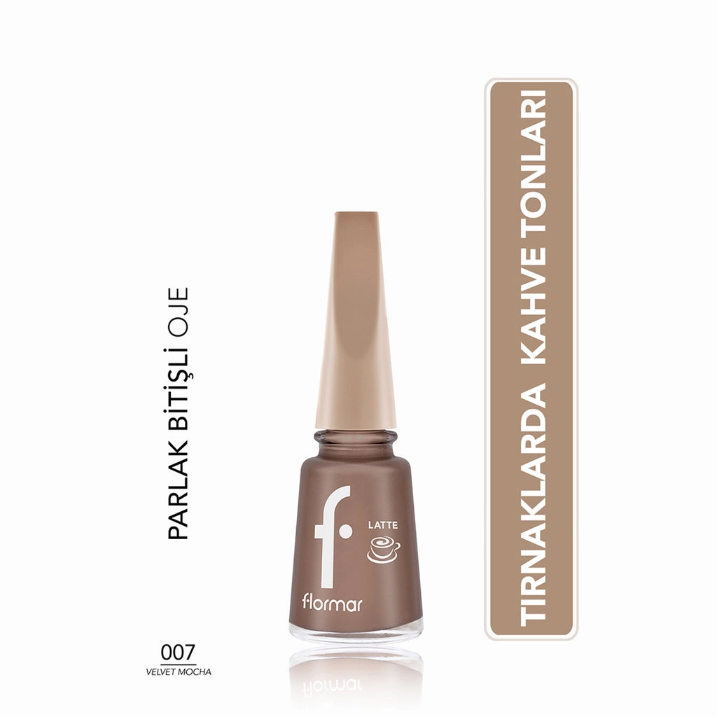 Flormar Brown Tone Nail Polish with Intense Color and Shiny Appearance