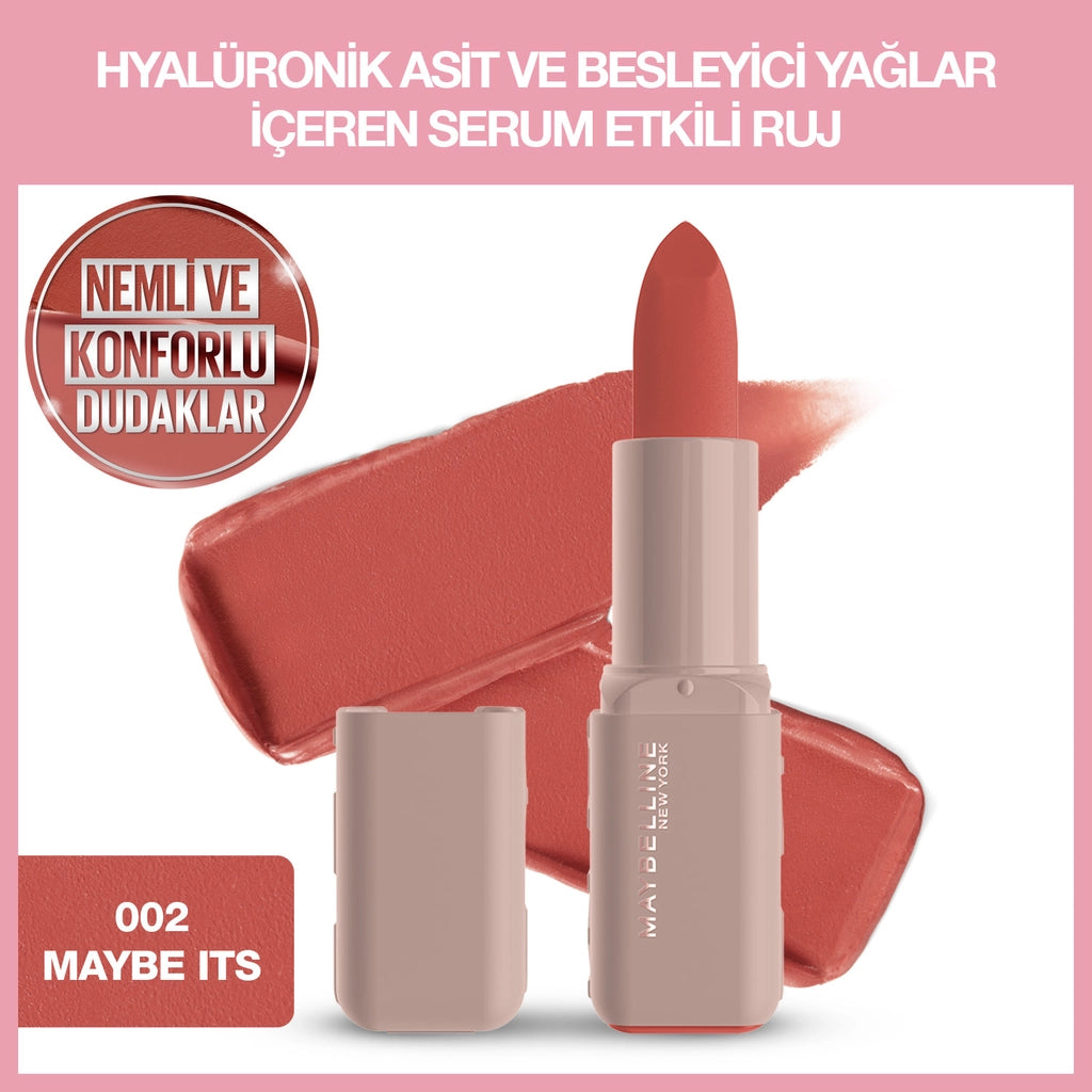 Maybelline New York Serum Effect Lipstick Containing Hyaluronic Acid and Nourishing Oil