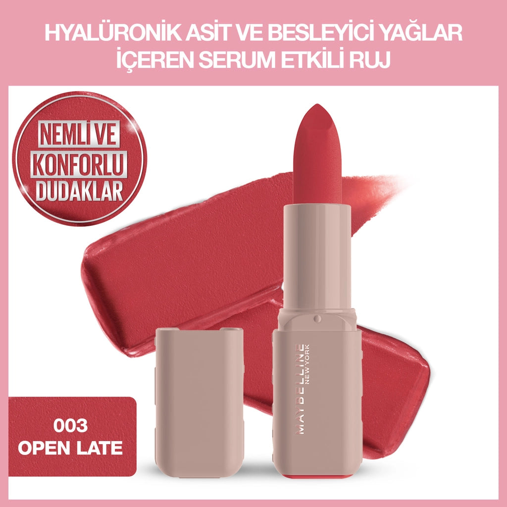 Maybelline New York Serum Effect Lipstick Containing Hyaluronic Acid and Nourishing Oil
