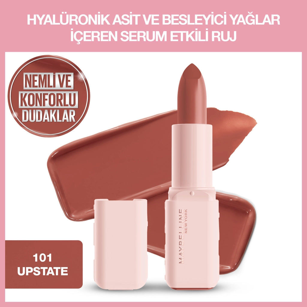 Maybelline New York Serum Effect Lipstick Containing Hyaluronic Acid and Nourishing Oil