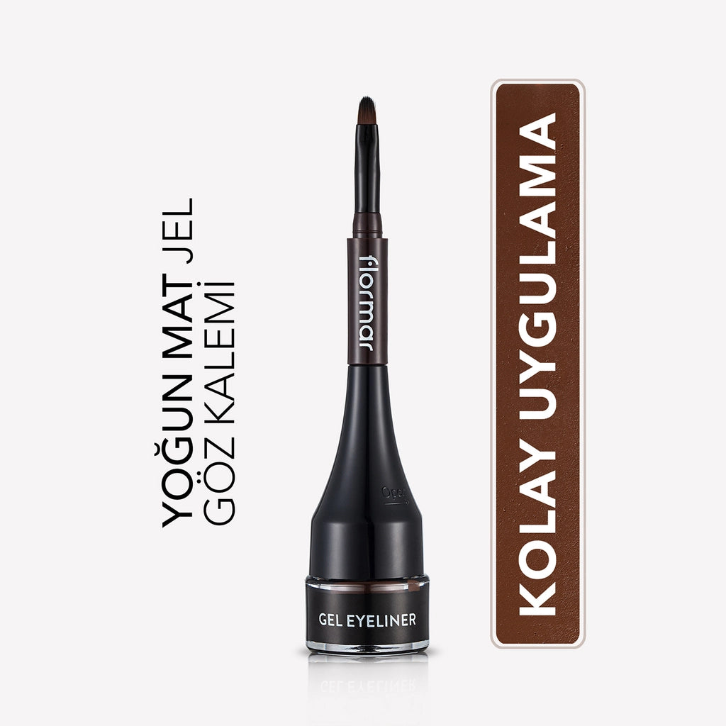 Flormar Intensely Pigmented Matte Finish Self-Brush Gel Eyeliner