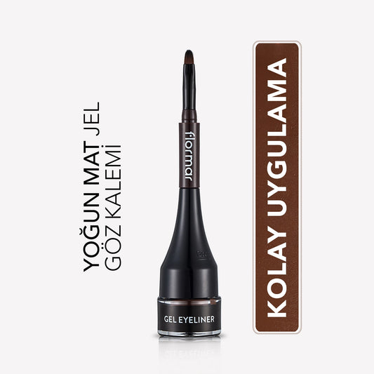 Flormar Intensely Pigmented Matte Finish Self-Brush Gel Eyeliner