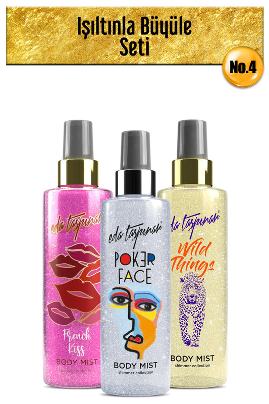Enchant with Sparkle Seti.no.4 French Kiss & Wild Things & Poker Face Glitter Body Mist 200 Ml.