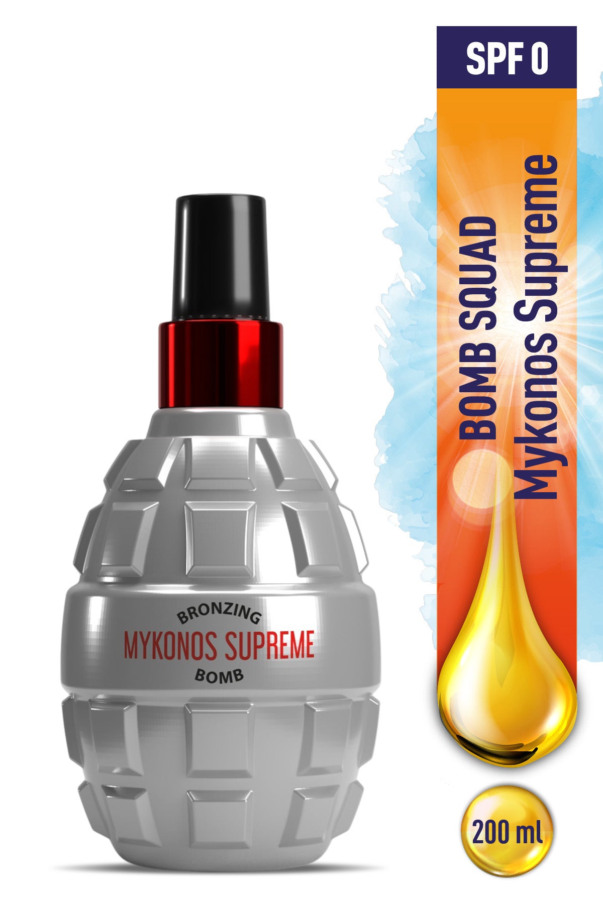 Mykonos Supreme Bronzing Bomb Bronzing Sun Oil – Premium Fragrance & Tan 200ml