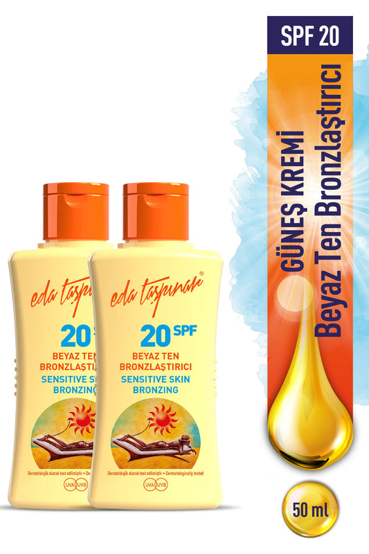 Mini Size White Skin Bronzer SPF 20 – Protection for Light Skin 50 ml x 2 PCS
