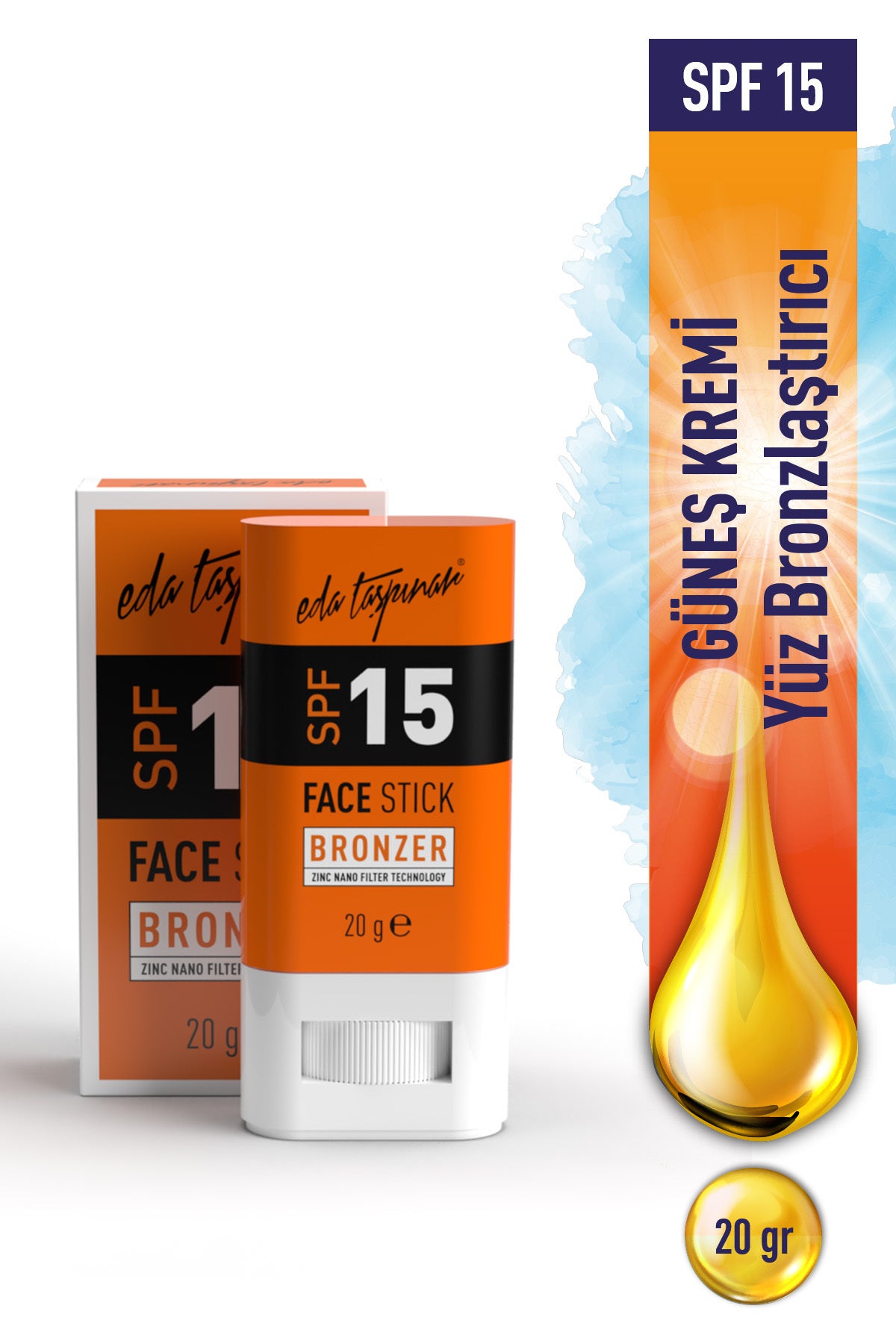 Face Bronzing Stick SPF 15 – Light Protection & Natural Bronze Look