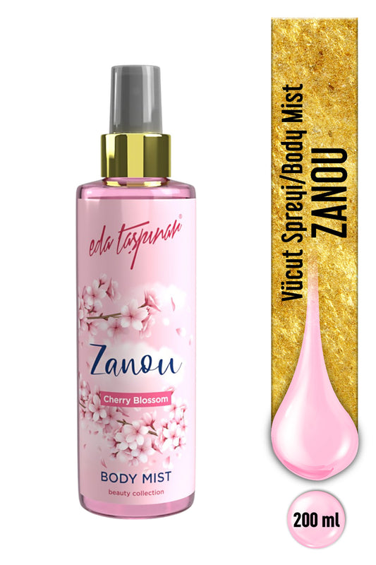 Zanou Cherry Blossom Body Mist –Sakura & Floral & Fresh Fragrance 200 ml