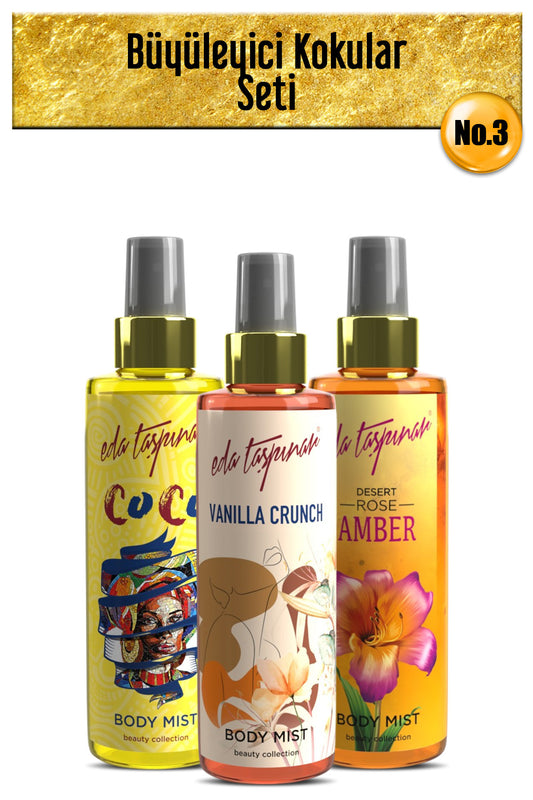 Fascinating Fragrances Seti.no.3 Vanilla & Amber & Coco Body Mist 200 ml (EGX62-EGX20-EGX26)