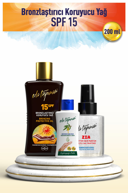 Bronzing Protective Oil SPF15 200ml - Hand Cream & Candy Jar Hair Perfume