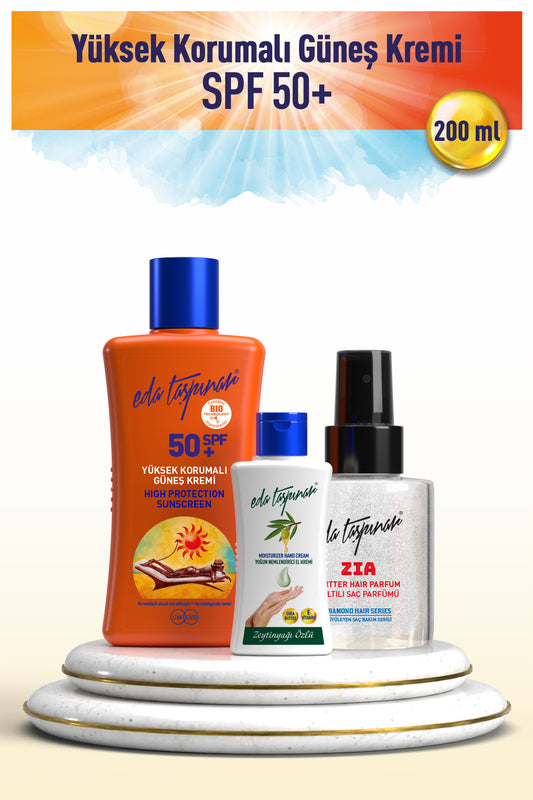 High Protection Sun Cream SPF50+ 200ml - Hand Cream & Candy Jar Hair Perfume