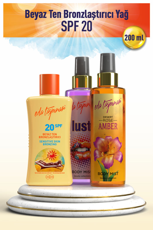 White Skin Bronzer SPF20 200ml -Amber & Lust Body Mist