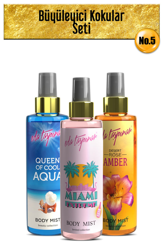 Fascinating Fragrances Set.no.5 Amber &aqua &miami Body Mist 200 ml (EGX20-EGX21-EGY0018)