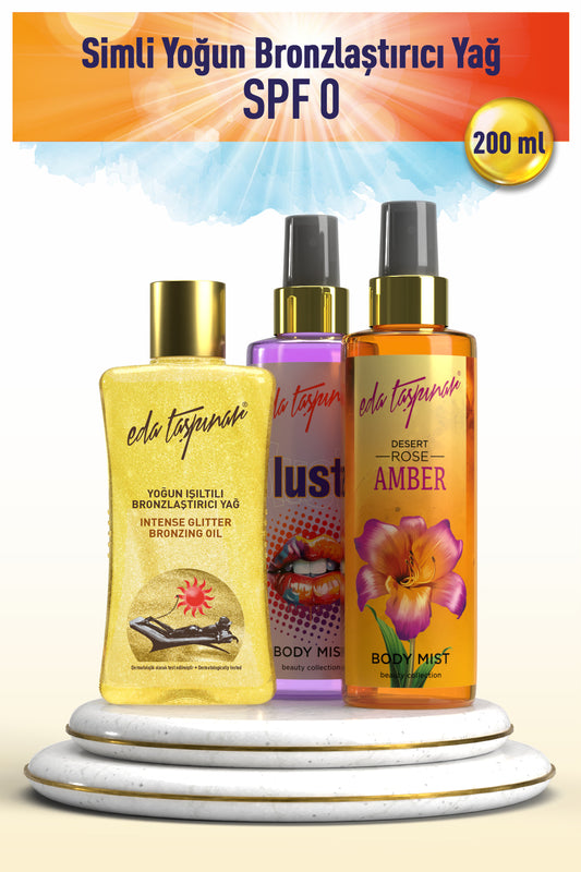 Intense Shimmer Bronzing Oil SPF0 200ml - Amber 200ml & Lust Body Mist