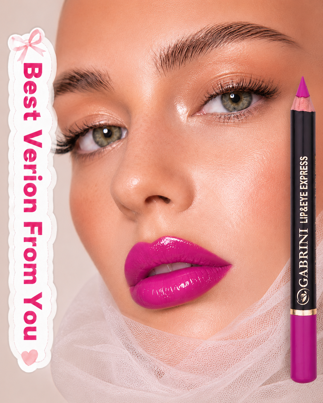 Gabrini Lip &amp; Eye Express Pencil – Vibrant Fuchsia